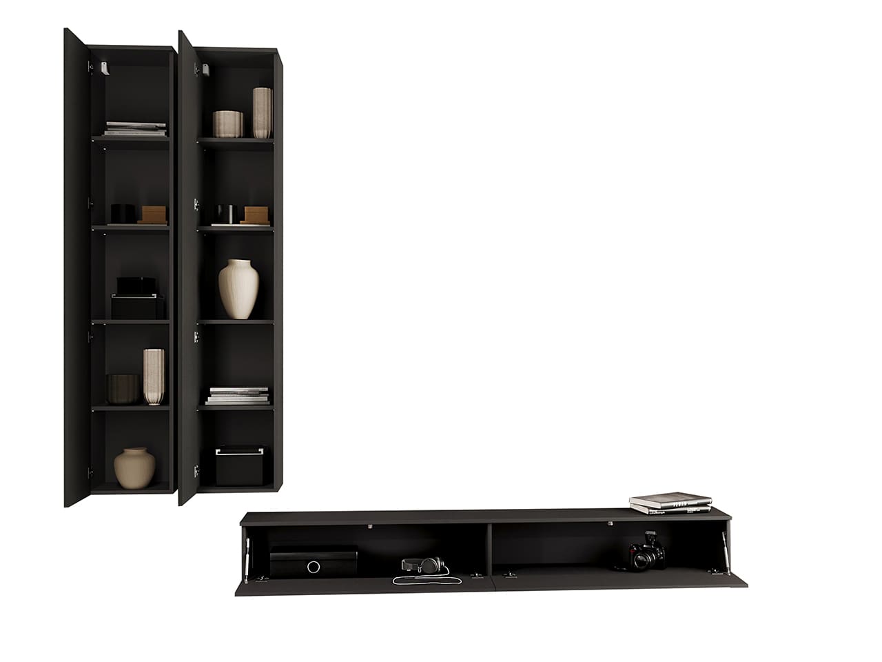 Obývací stěna FIGO 4 Černá - Obrázek 4