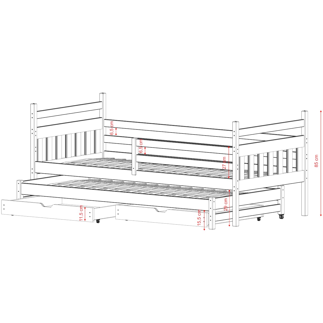Patrová postel FAWN 90x200 - Obrázek 16