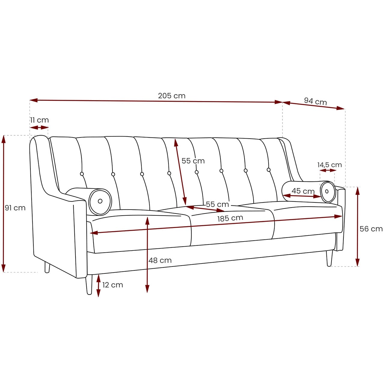 Pohovka TALES caldo 16 černá - Obrázek 9