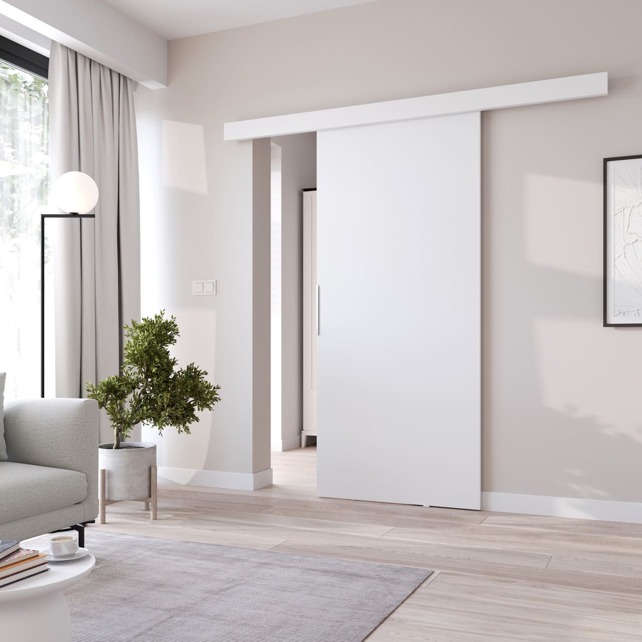 Posuvné dveře AURI 80 bílé - Obrázek 2