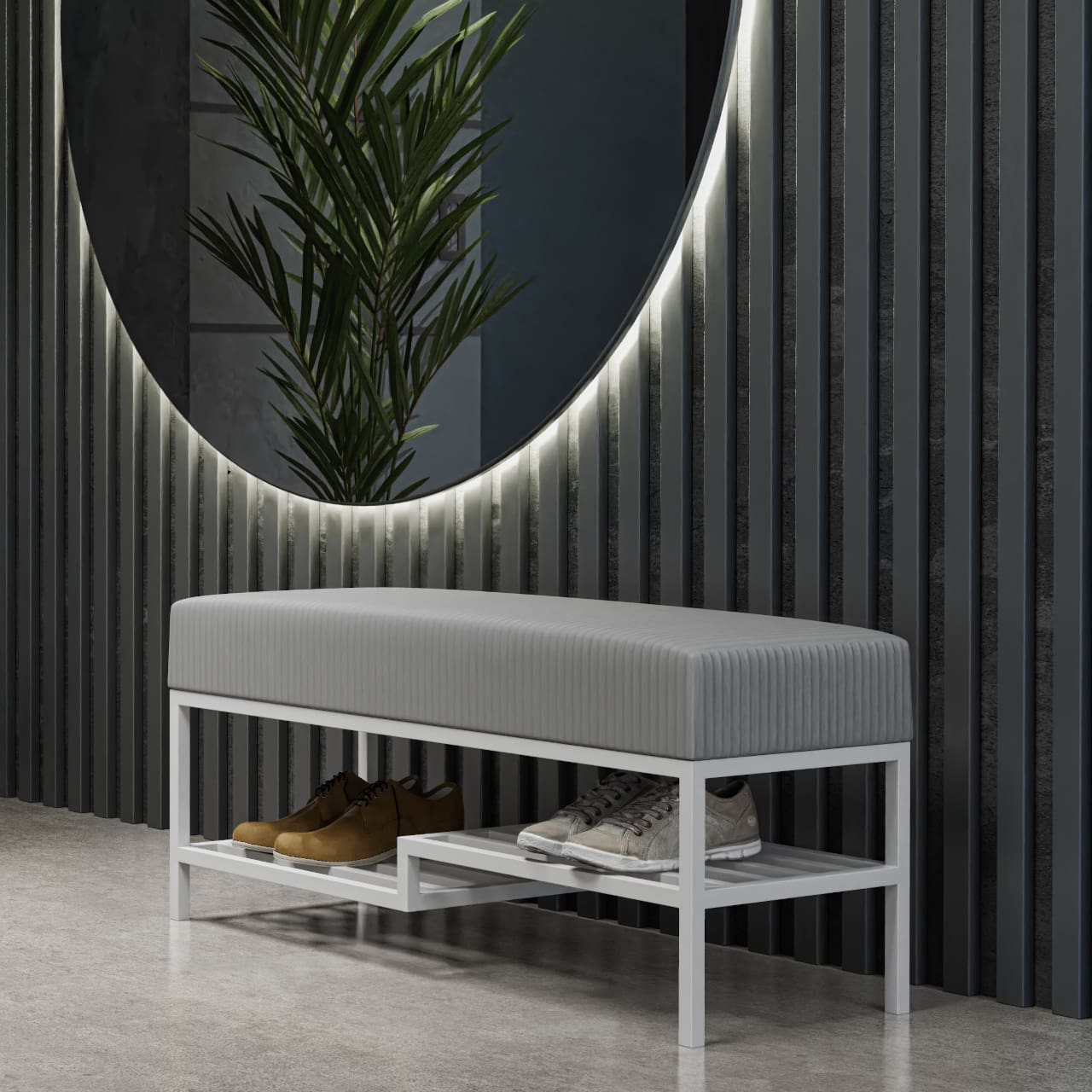 Předsíňová lavice ARAD 100cm bílá / poso 55 - Obrázek 3