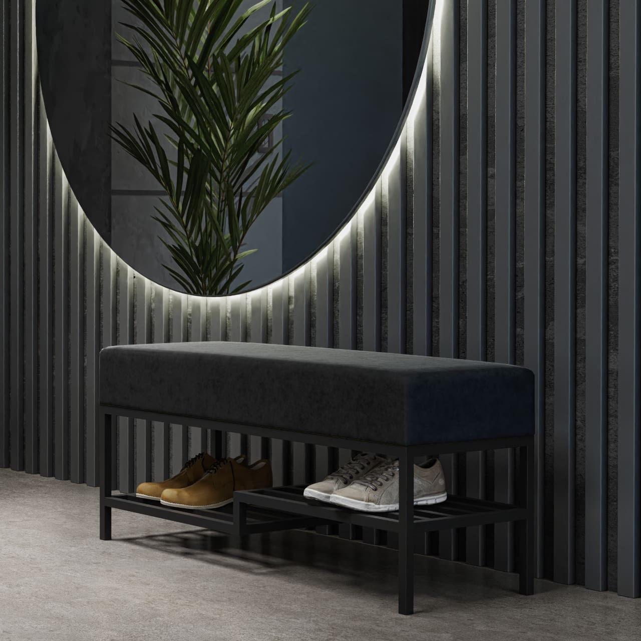 Předsíňová lavice ARAD 80cm černá / kronos 07 - Obrázek 3