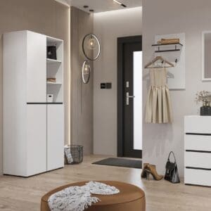 Předsíňová stěna CROSI 1 bílá / černá