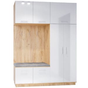 Předsíňová stěna levá CREON 1 craft zlatý / bílý lesk