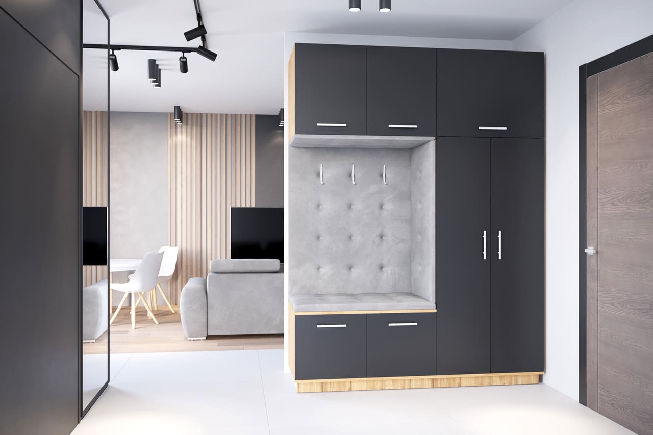 Předsíňová stěna levá CREON 2 dub wotan / černá - Obrázek 4