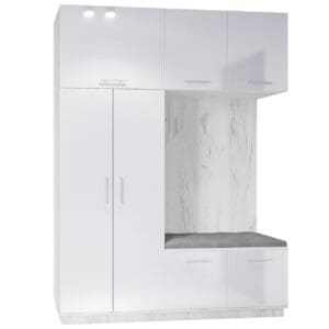 Předsíňová stěna pravá CREON 1 craft bílý / bílý lesk