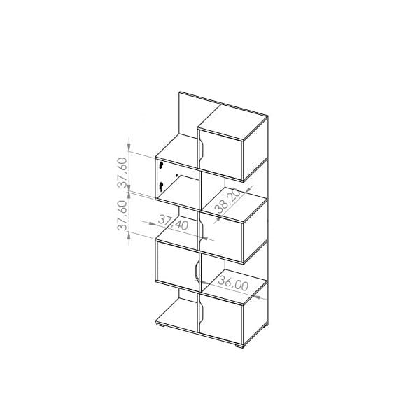 Regál IWA 09 grafit / bílý + dub artisan - Obrázek 3