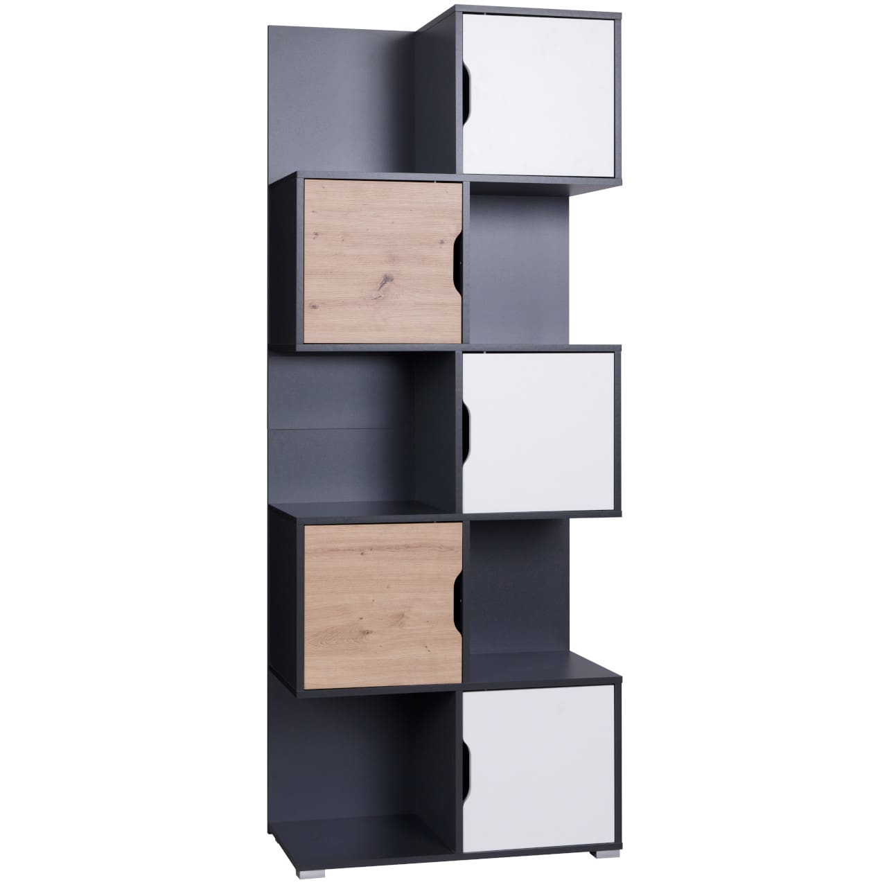 Regál IWA 09 grafit / bílý + dub artisan