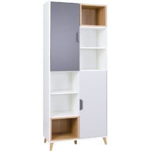 Regál JOKI JK03 bílý / grafit / šedý