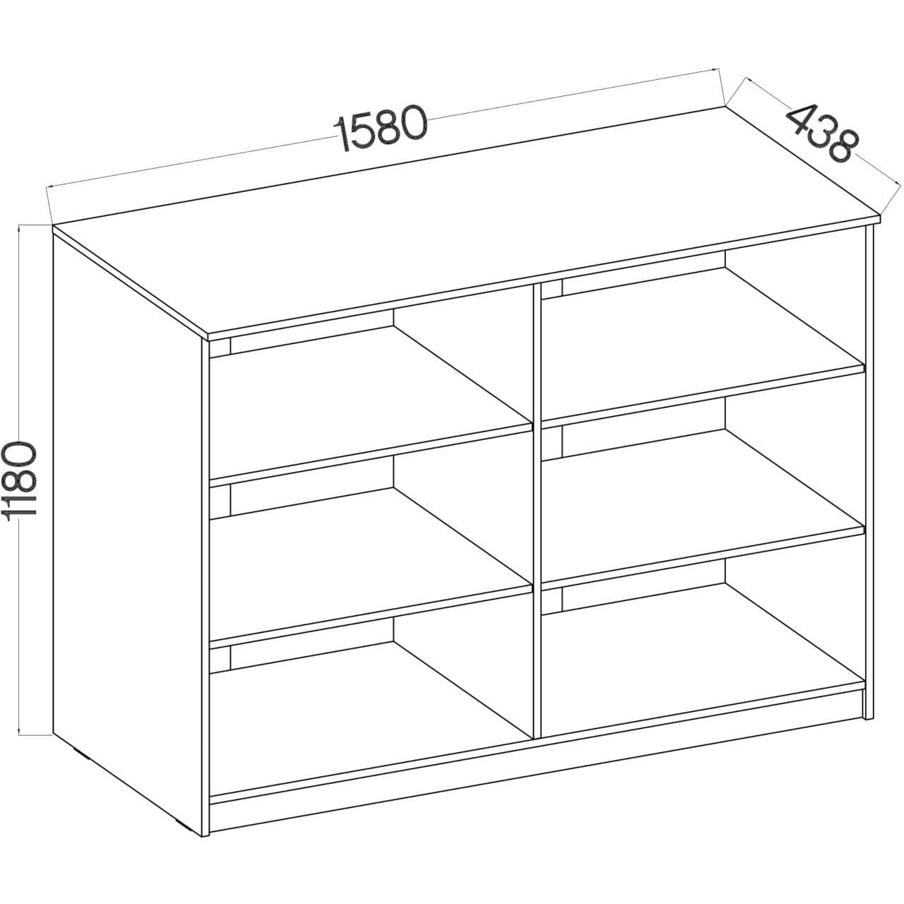 Regál nízký MALTIS MT11 dub artisan - Obrázek 2
