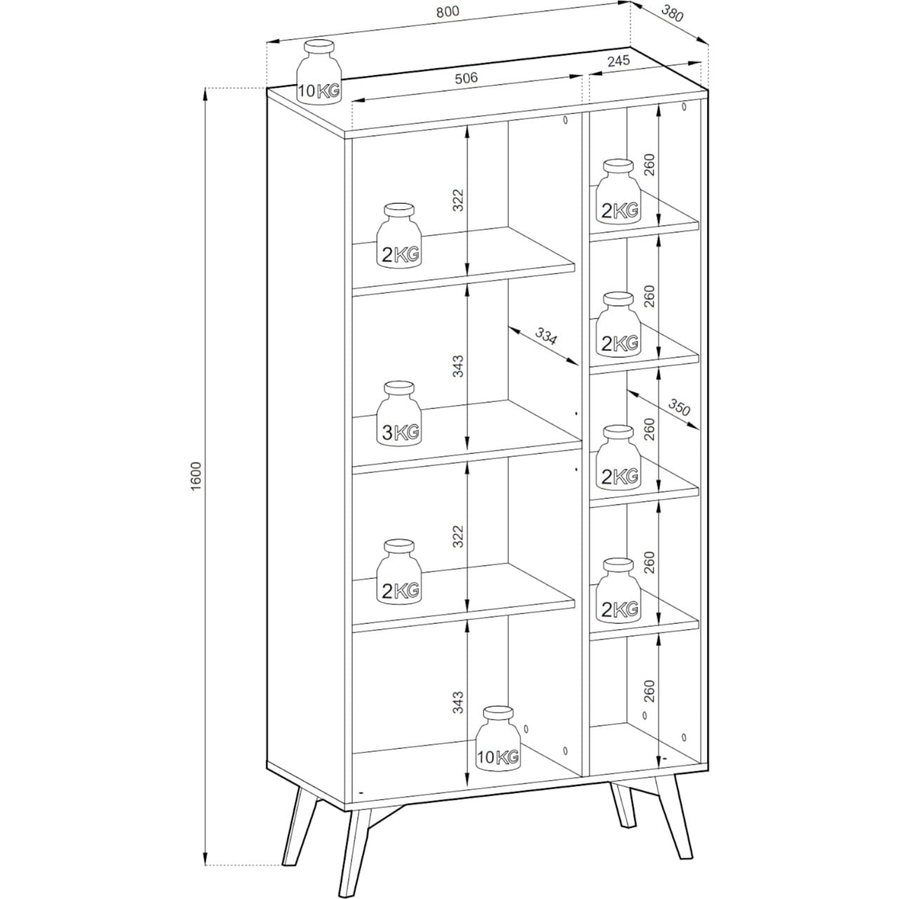 Regál WALD 05 eukalyptus / scandi - Obrázek 7