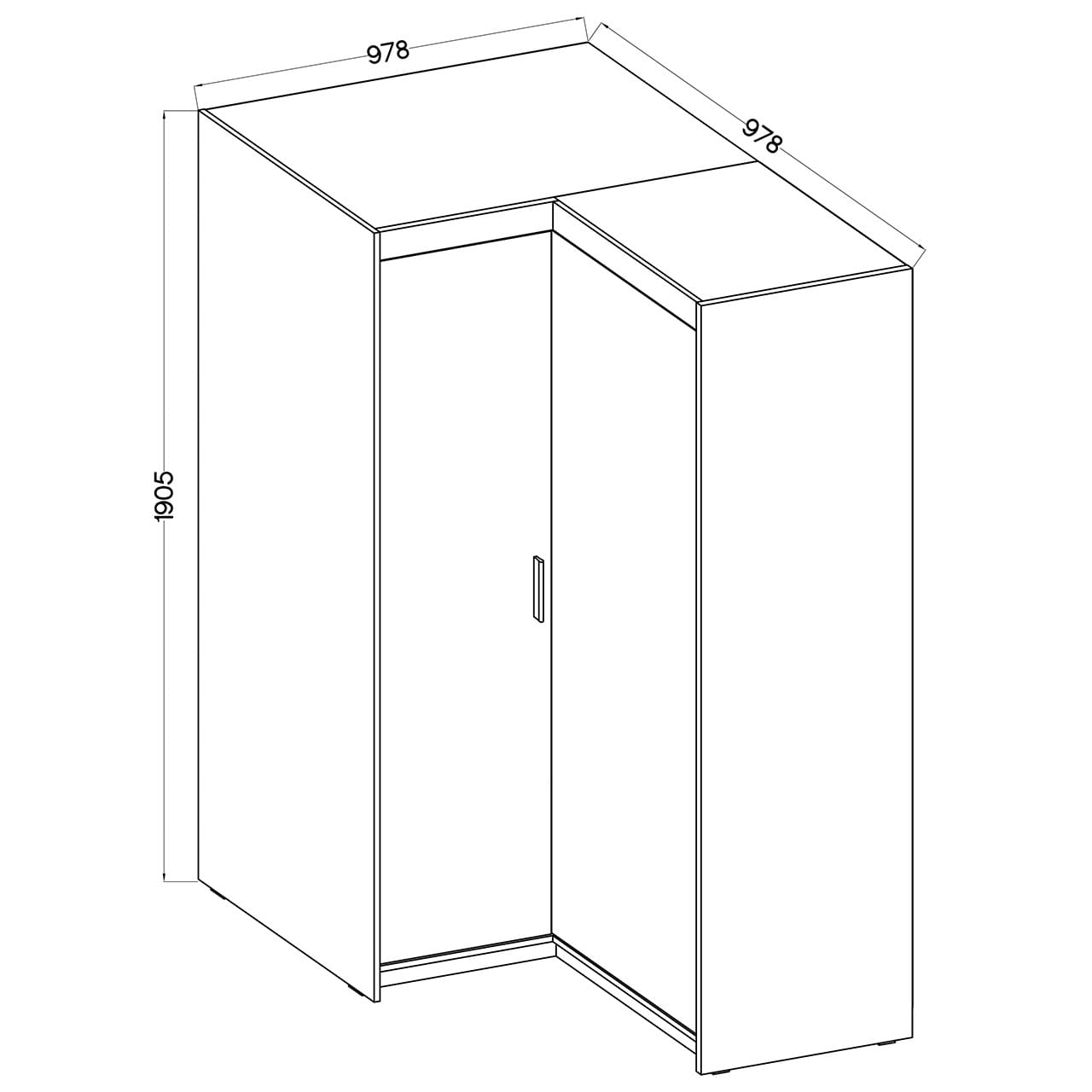 Rohová skříň ELENI 2D sonoma - Obrázek 2