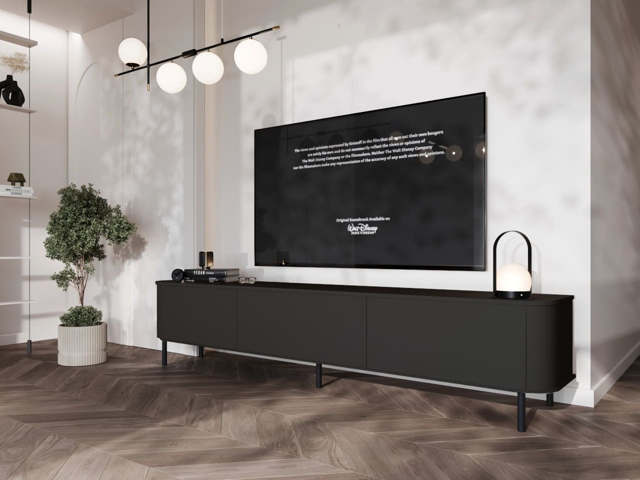 RTV komoda AZELIO 215N černá - Obrázek 4