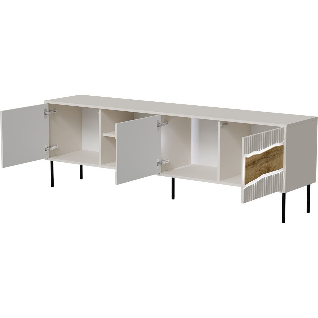 RTV komoda CONTE 190 3D1W kašmír / dub wotan - Obrázek 2