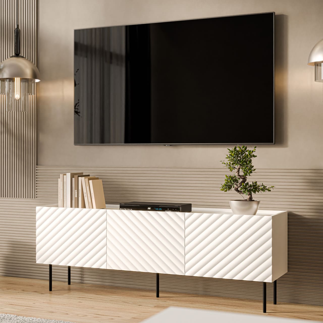 RTV komoda TESSI 165 3D bílá - Obrázek 4