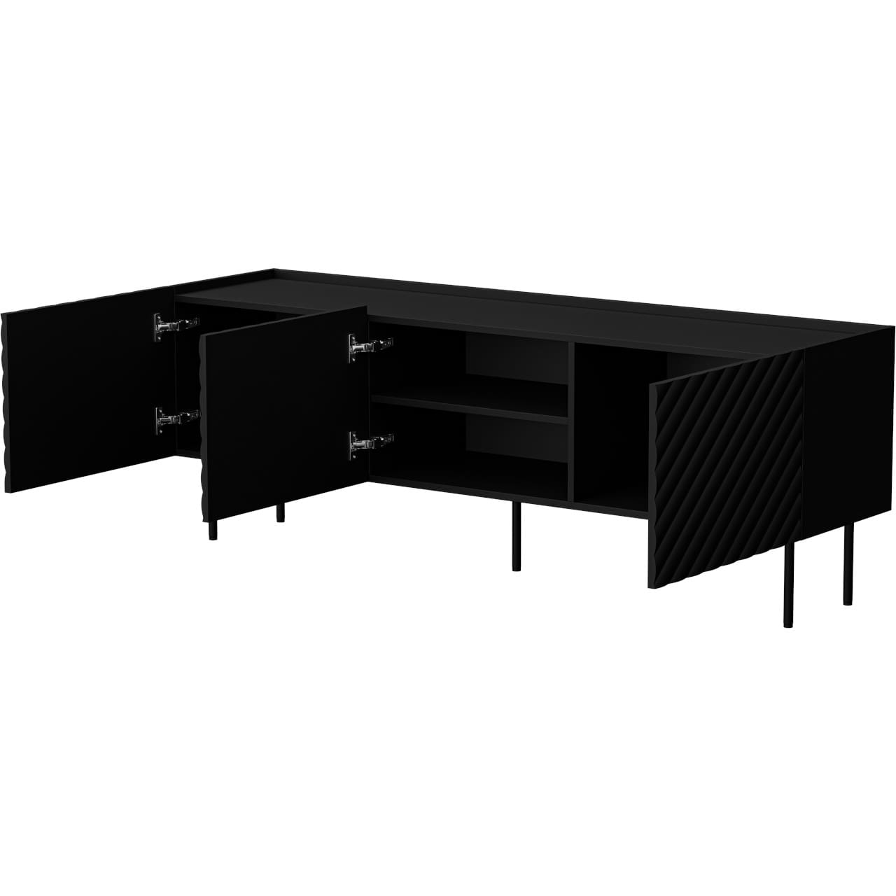 RTV komoda TESSI 165 3D černá - Obrázek 2