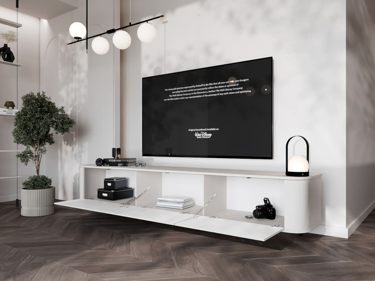 RTV komoda závěsná AZELIO 215 bílá - Obrázek 5