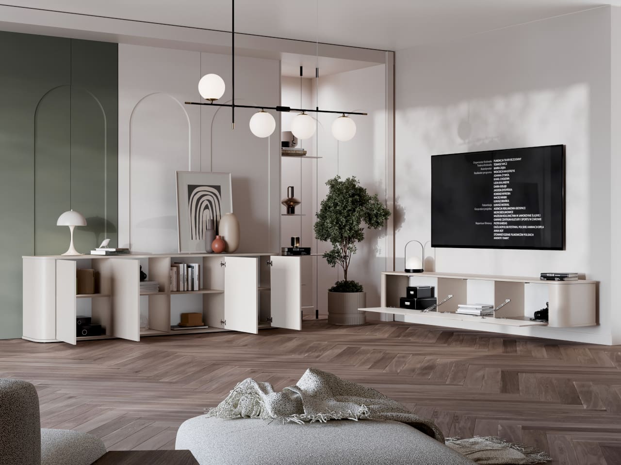 RTV komoda závěsná AZELIO 215 kašmír - Obrázek 7