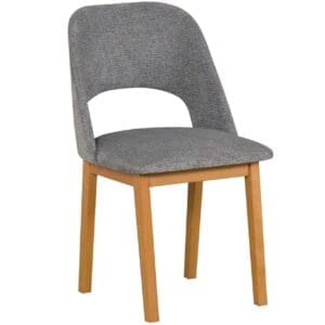 Šedá čalouněná židle DK28 nohy grandson látka 37A