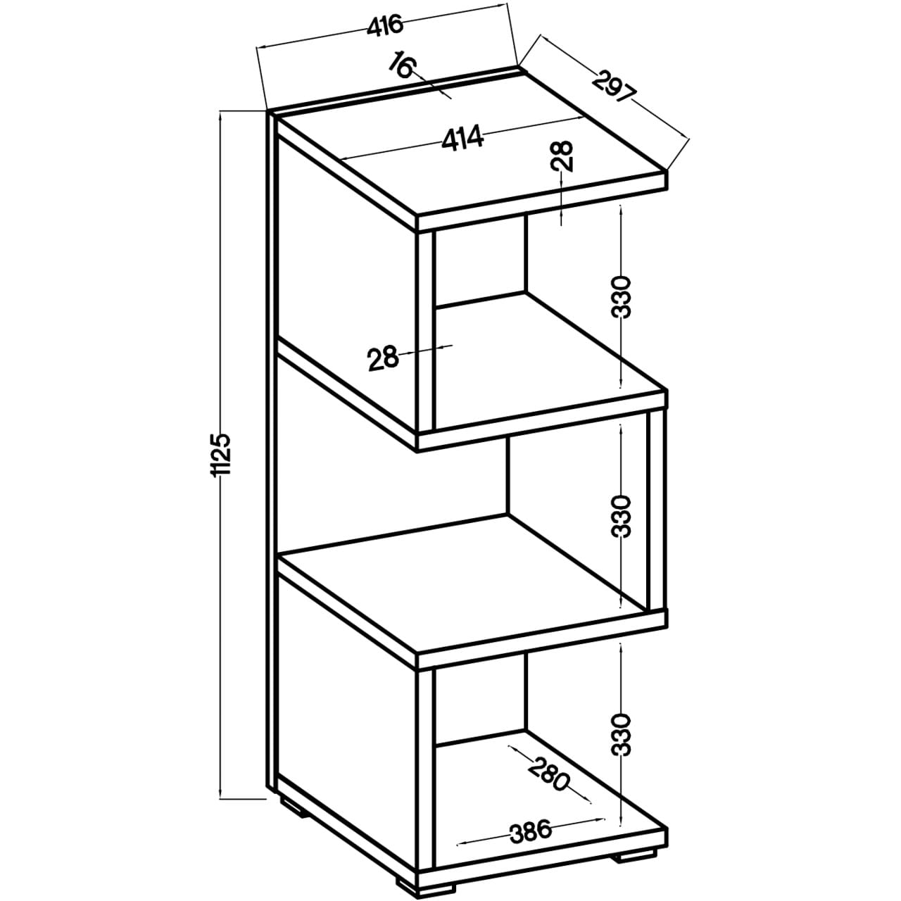 Set regálů ROMI 2 dub sonoma - Obrázek 2