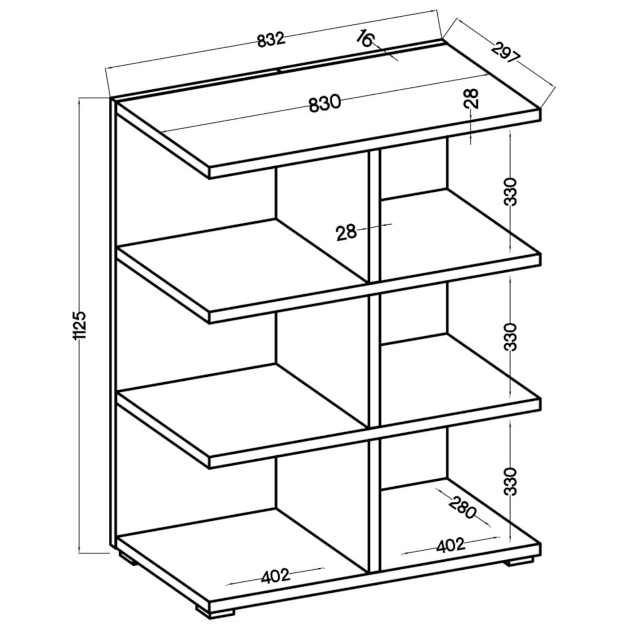Set regálů ROMI 2 dub sonoma - Obrázek 3