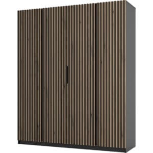 Skříň 200cm KAYA 15 černá / dub evoke / černá