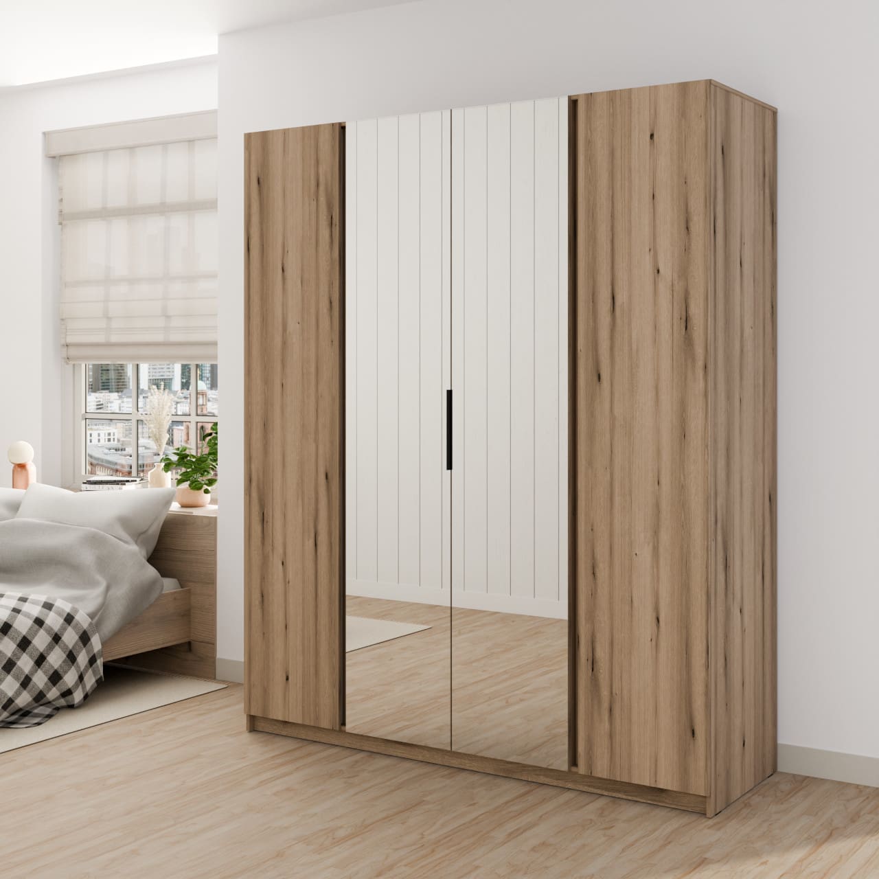 Skříň 200cm se zrcadlem KAYA 08 dub evoke - Obrázek 4