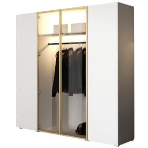 Skříň ACATI 200 bílý / zlatý