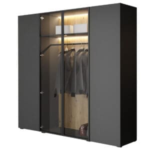 Skříň ACATI 200 černý / antracit / černý