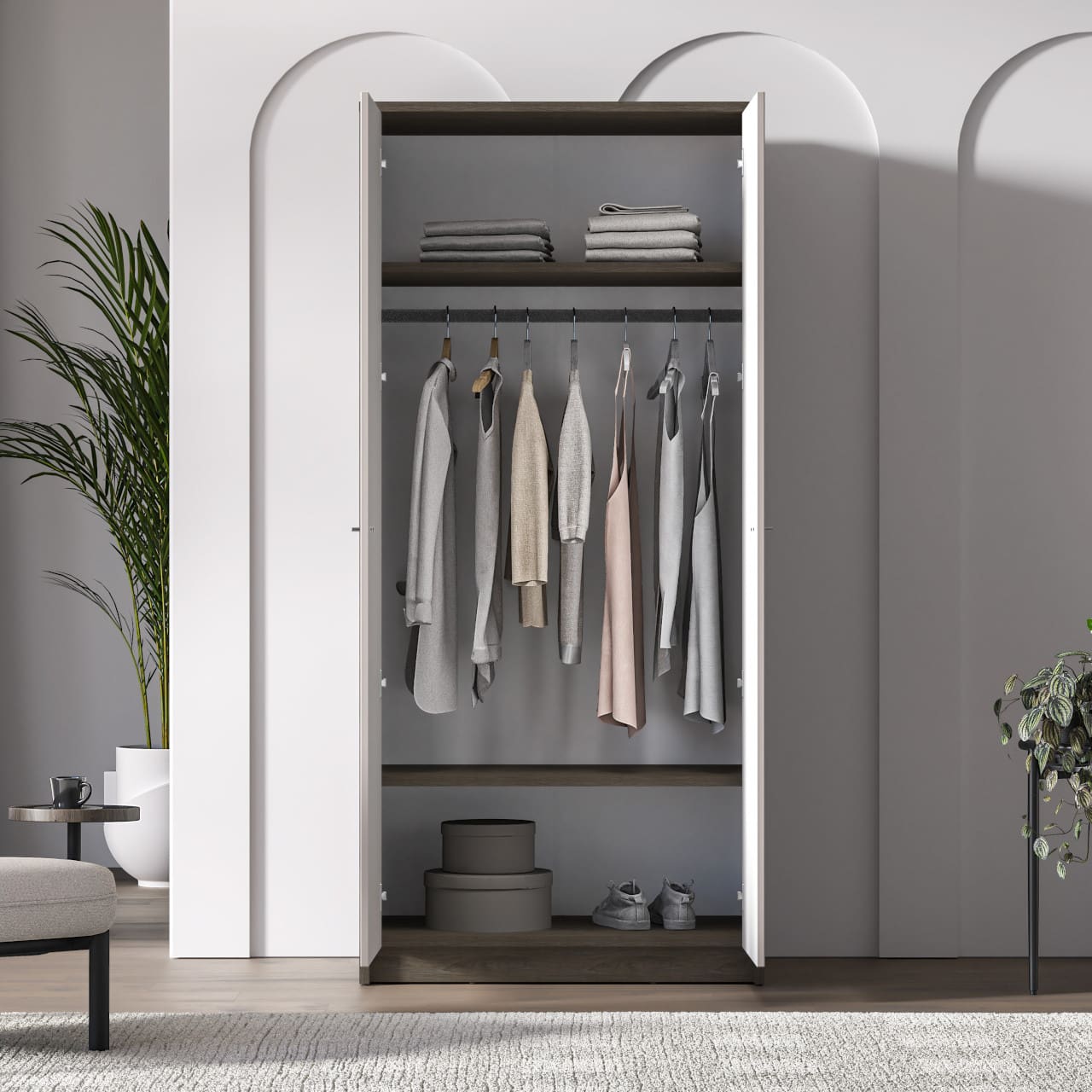 Skříň AVANTI 01 dub windmill tmavý / kašmír - Obrázek 6