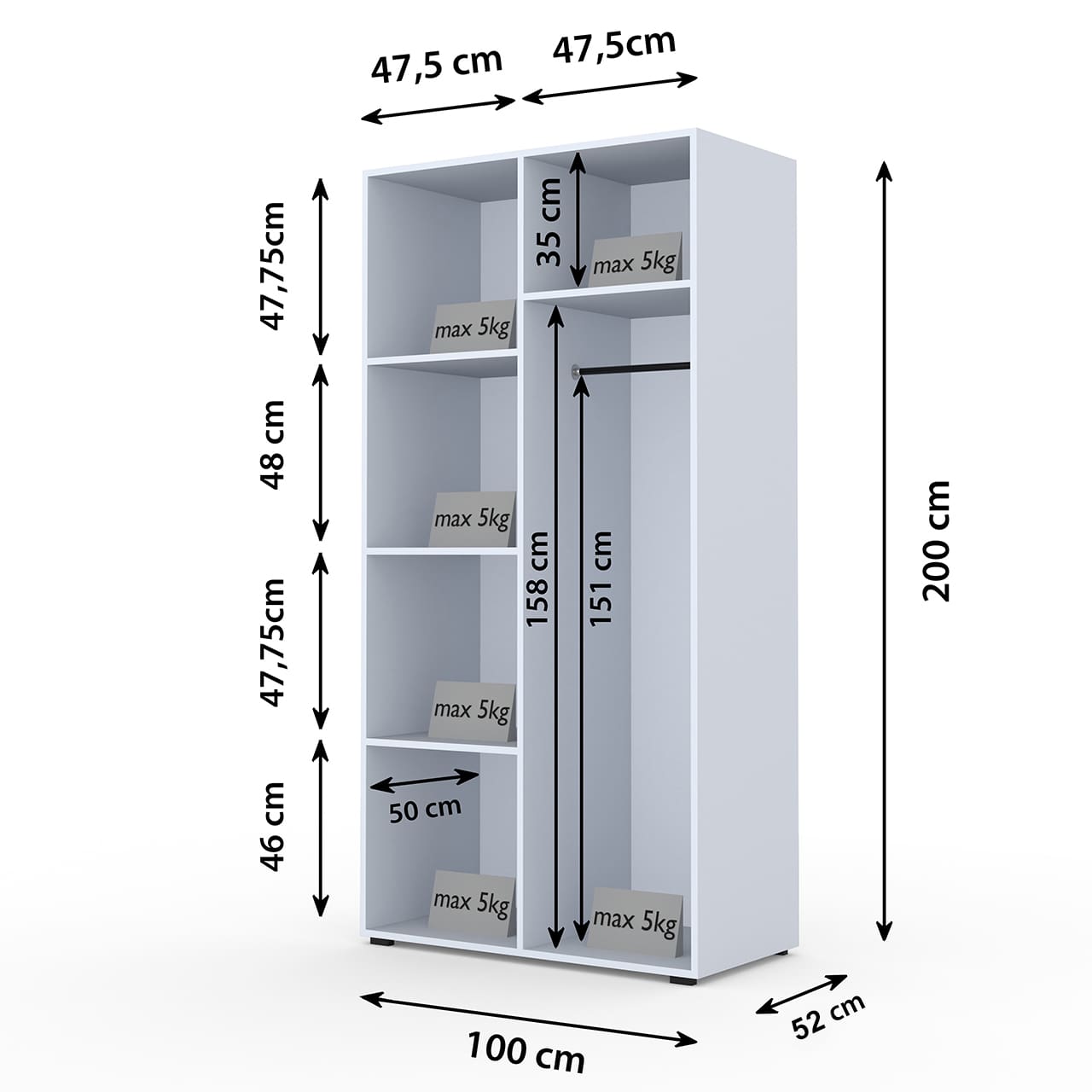 Skříň CABO 100 antracit - Obrázek 2
