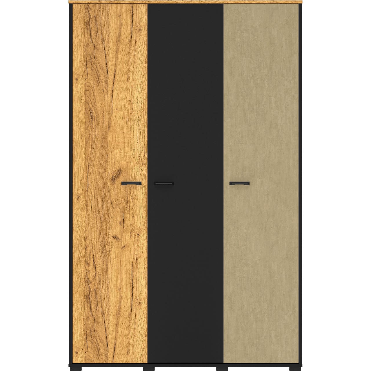 Skříň CLINT 01 dub craft zlatý / černá / prémiová ocel - Obrázek 2