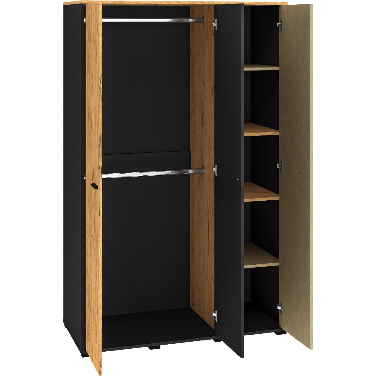 Skříň CLINT 01 dub craft zlatý / černá / prémiová ocel - Obrázek 3