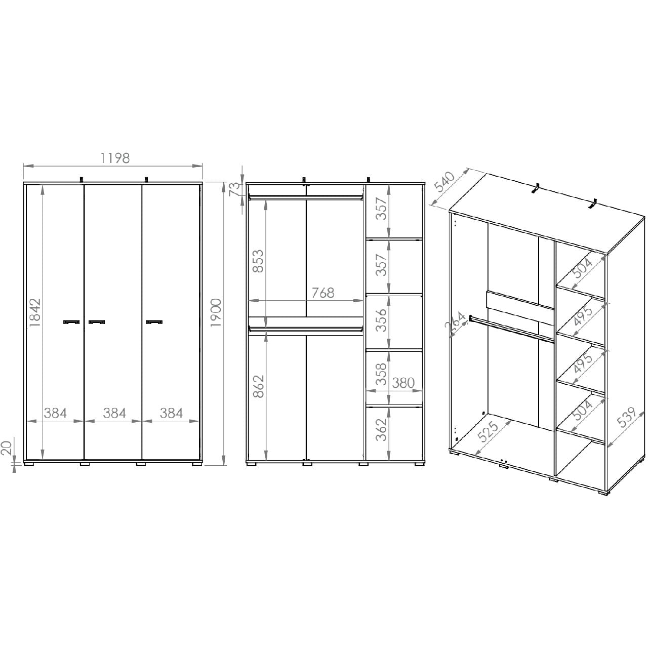 Skříň CLINT 01 dub craft zlatý / černá / prémiová ocel - Obrázek 6