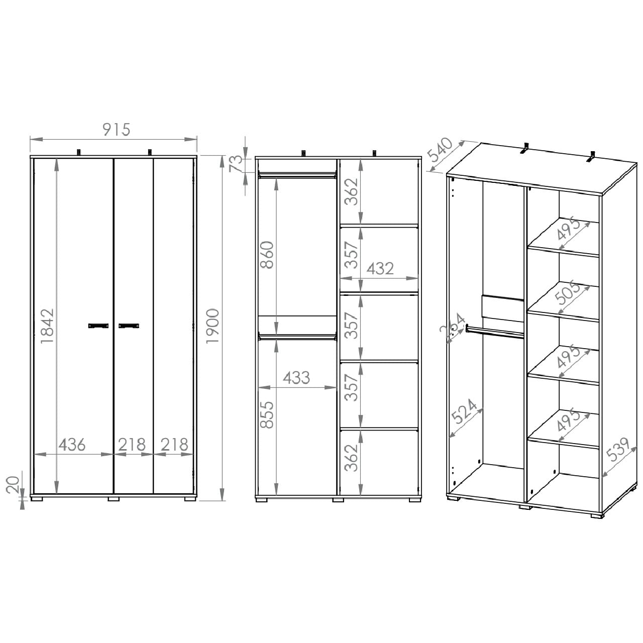 Skříň CLINT 02 dub craft zlatý / černá / prémiová ocel - Obrázek 4