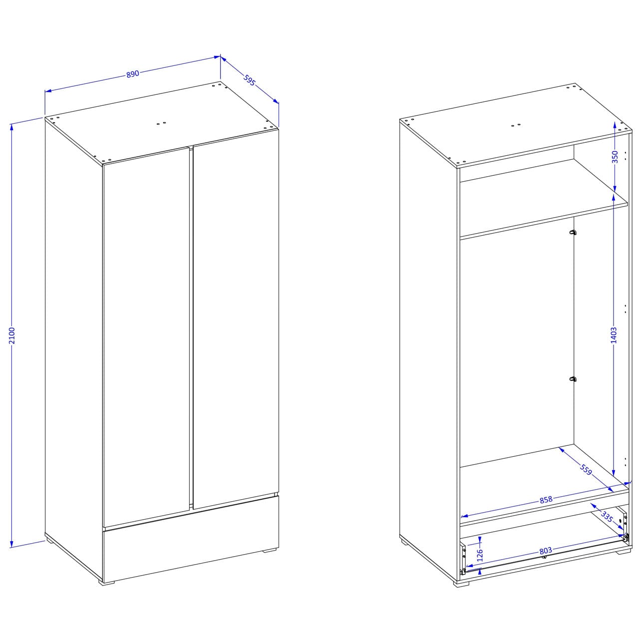 Skříň CROSI 18 bílá / černá - Obrázek 3