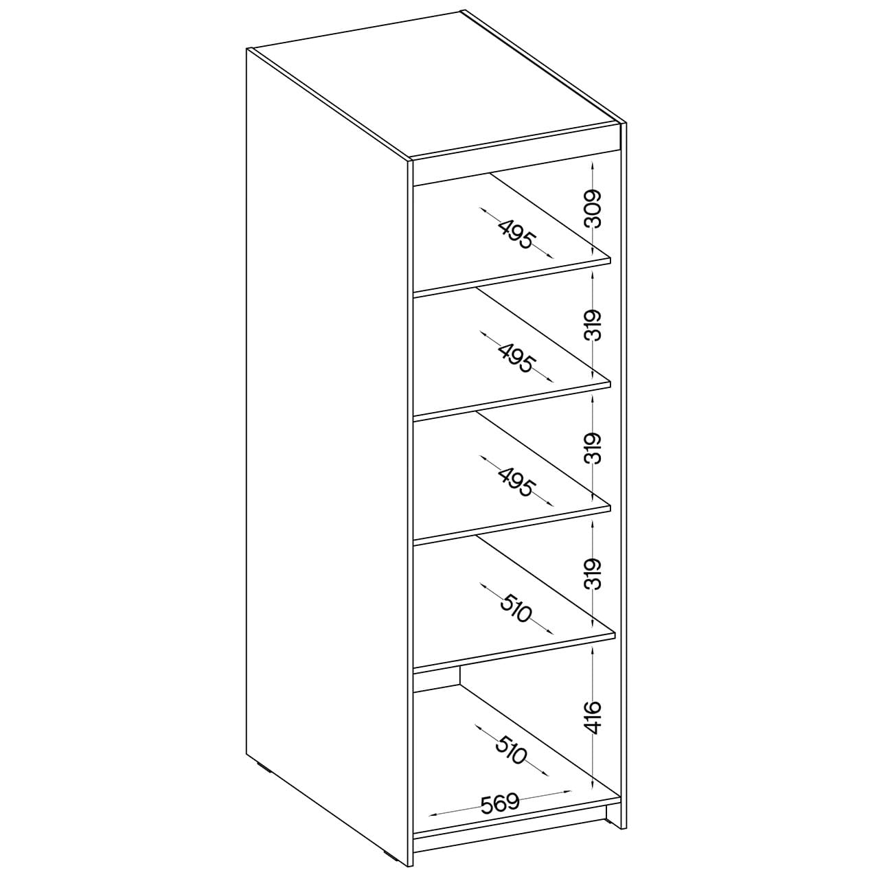 Skříň ELENI 1D3S sonoma - Obrázek 3
