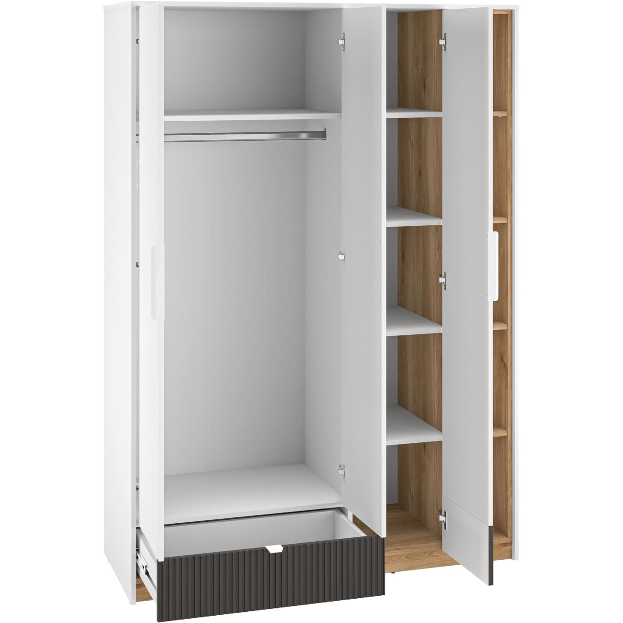 Skříň EMPOLI 01 bílá / dub castello / grafit - Obrázek 3