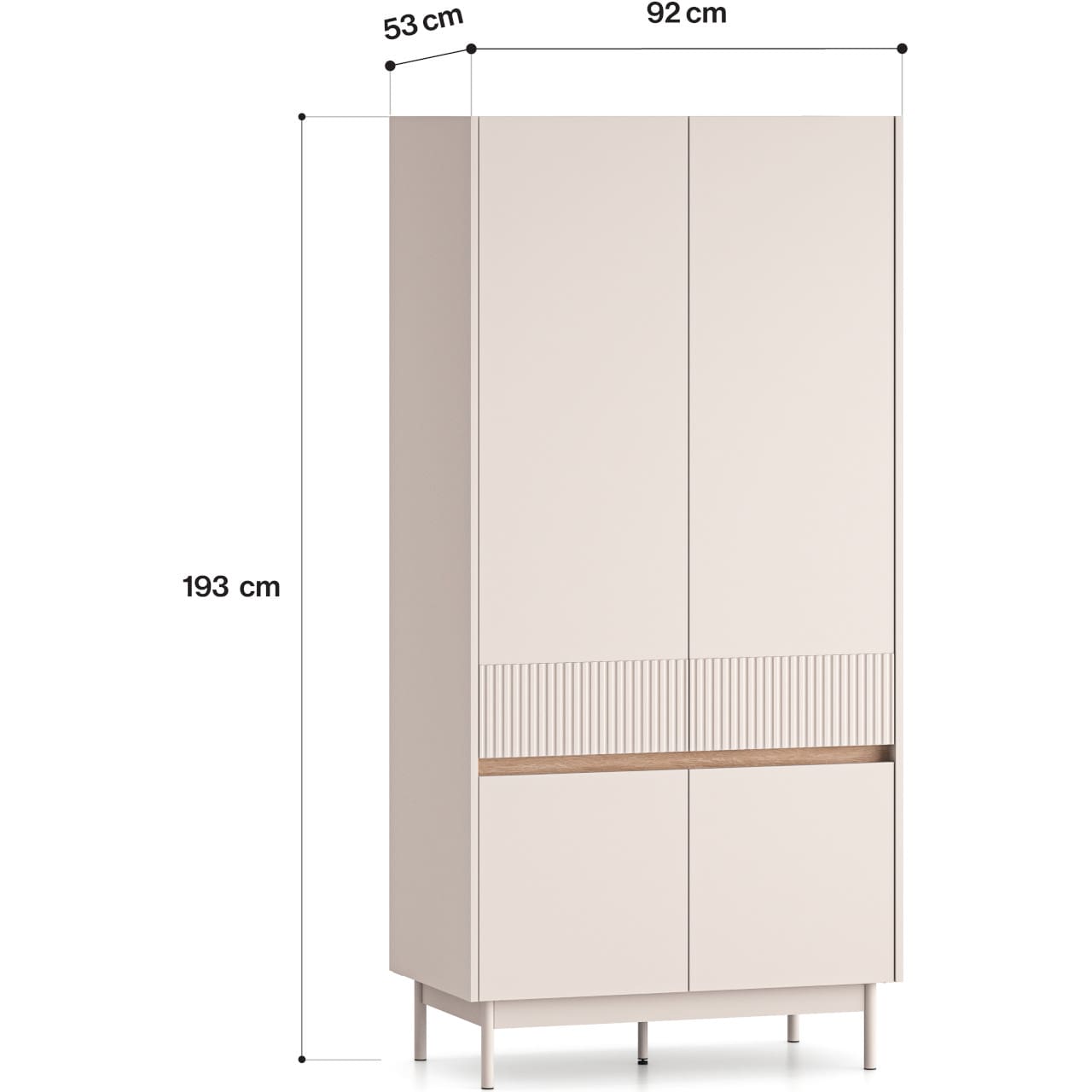 Skříň ERMITE 01 kašmír / dub cremona - Obrázek 4
