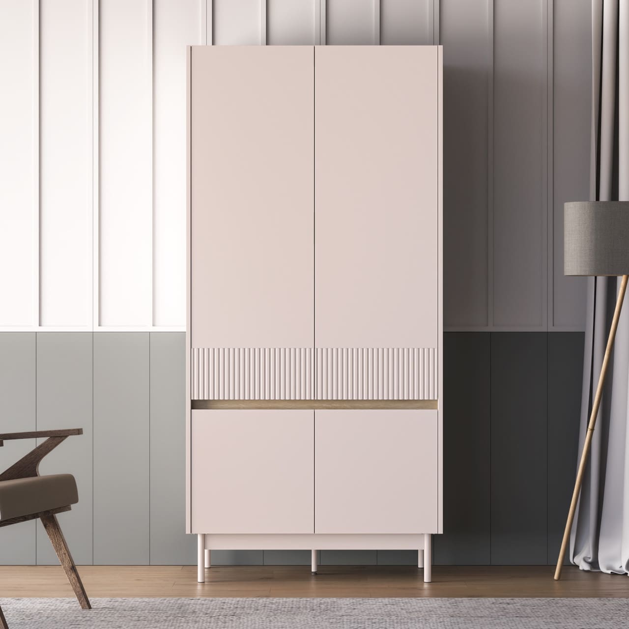 Skříň ERMITE 01 kašmír / dub cremona - Obrázek 5