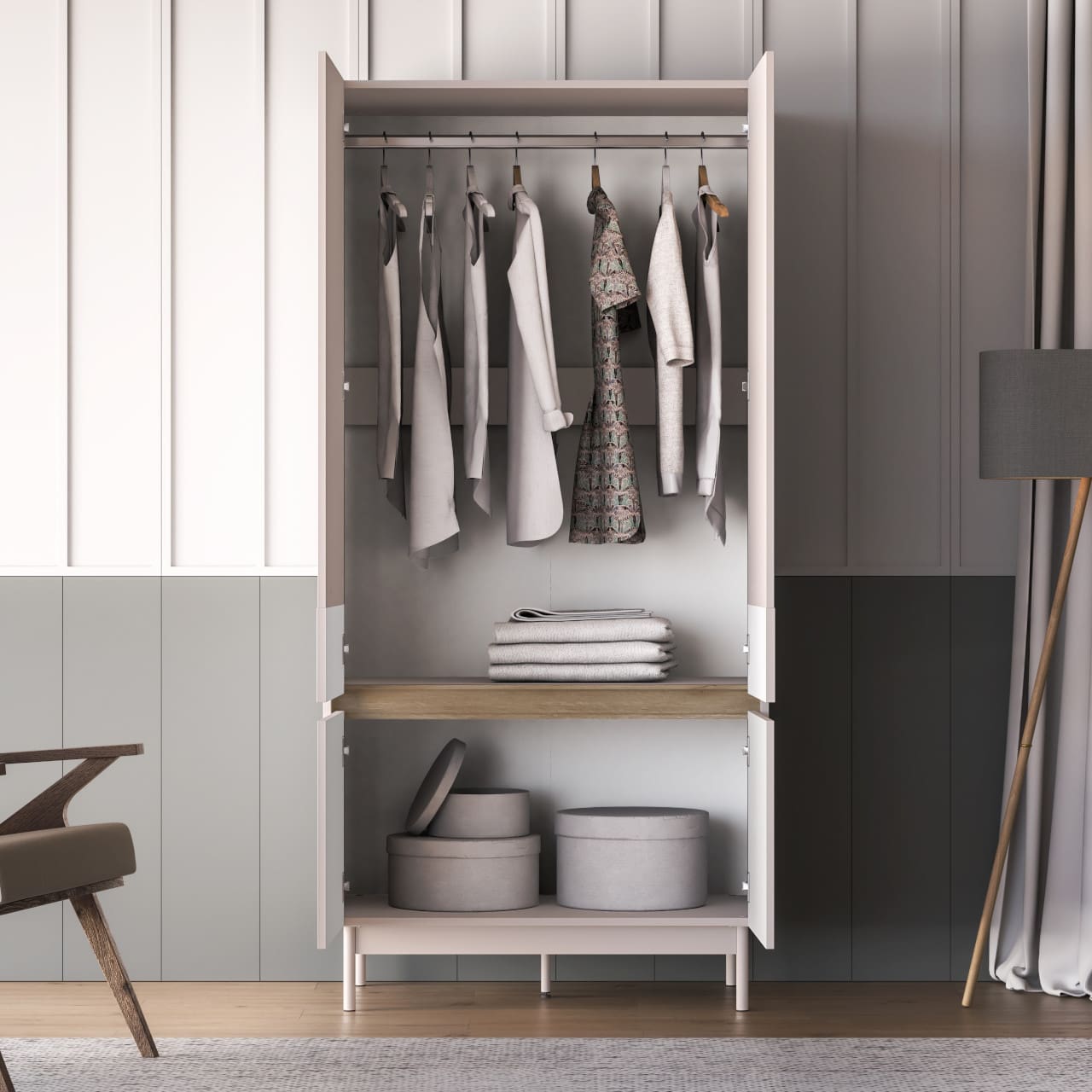 Skříň ERMITE 01 kašmír / dub cremona - Obrázek 6