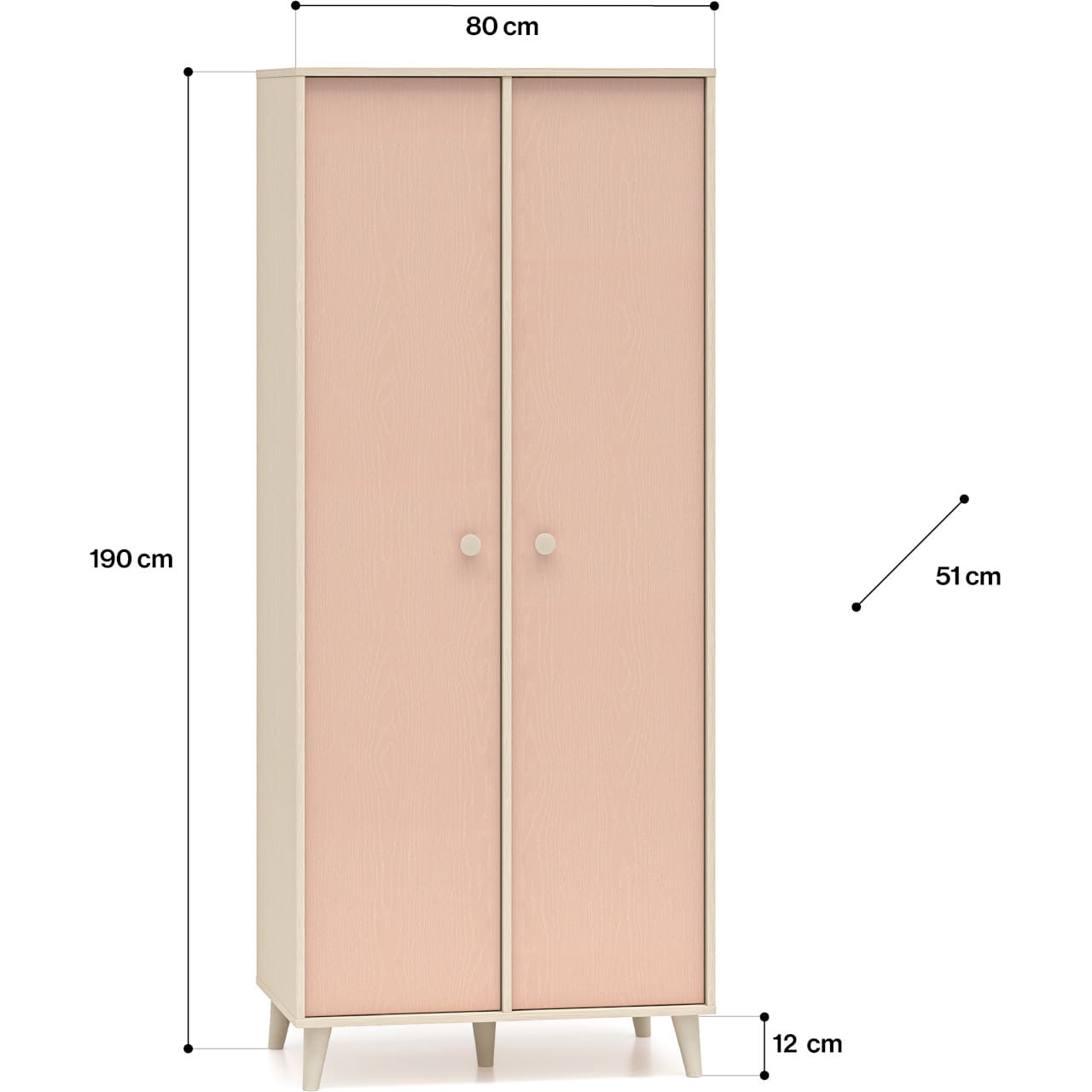 Skříň EVE 02 pouštní písek / millenial pink - Obrázek 4