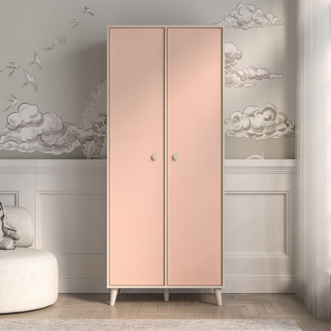 Skříň EVE 02 pouštní písek / millenial pink - Obrázek 5