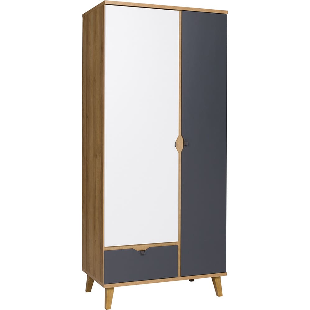 Skříň MAMONE ME07 dub zlatý / bílá / grafit - Obrázek 3