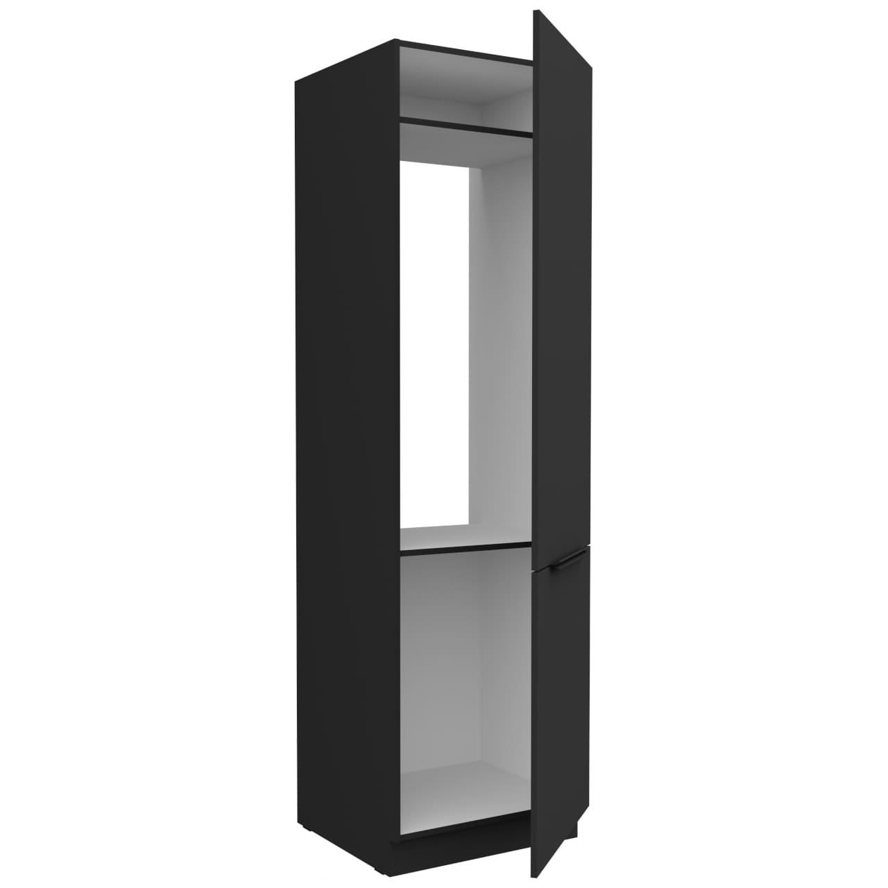 Skříň na vestavou lednici 60 ERIS 49 černý mat / černý - Obrázek 2