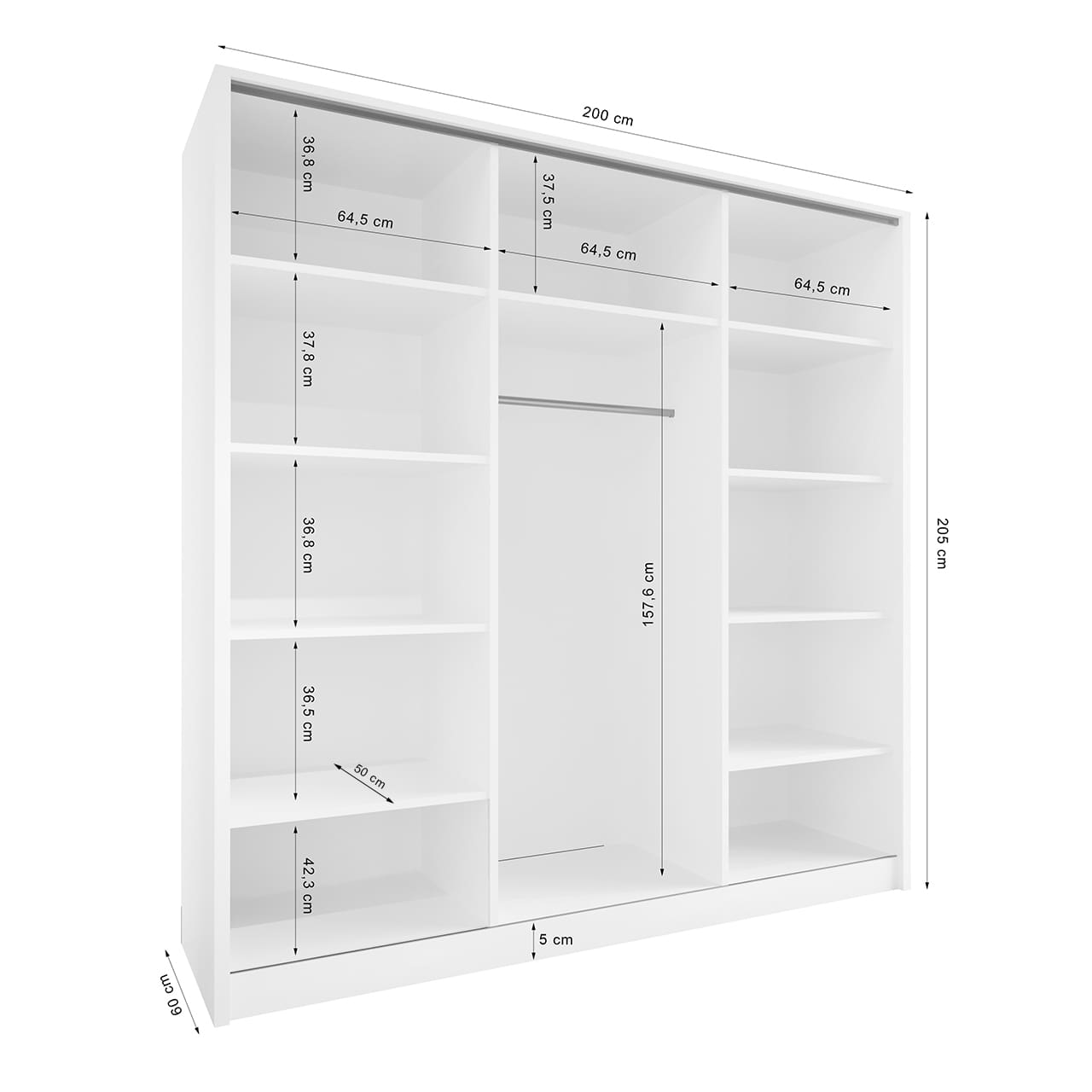 Skříň otevřená MERV K1 200 kašmír - Obrázek 2