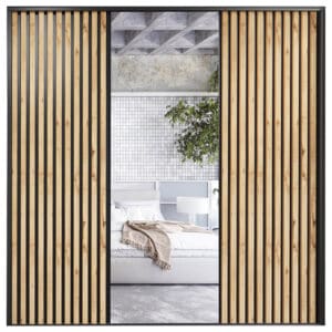 Posuvné dveře ke skříni MERV F9 200 dub wotan / černé