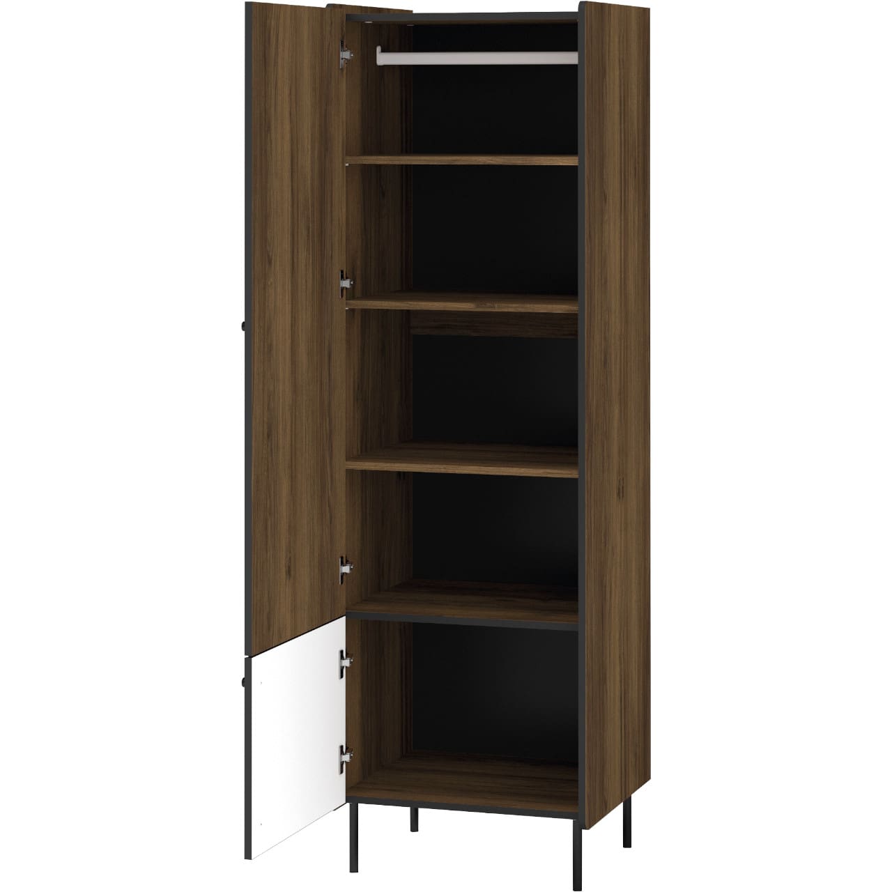 Skříň PRESTI 02 ořech warmia / černá - Obrázek 2