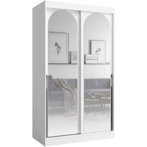 Skříň s posuvnými dveřmi 120 MOGI bílá + černá