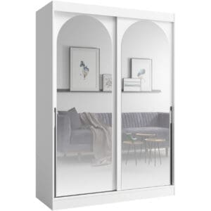 Skříň s posuvnými dveřmi 150 MOGI bílá + černá